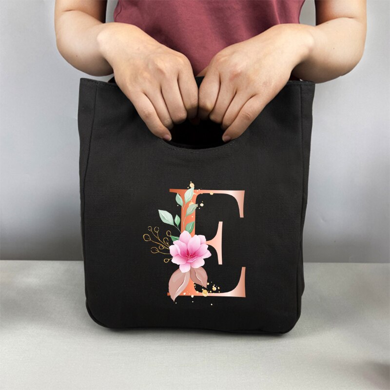 Pomarańczowe litery Unisex przenośna torba na Lunch izolowane pudełko na Lunch Tote Bag biuro lodówka pojemnik torba do przechowywania żywności Tote Bag