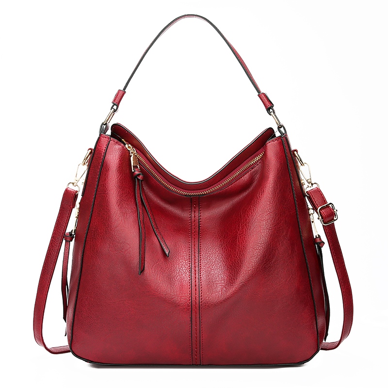 DIDABEAR Hobo Bag Women's Handbag Women Large Tote Bag Female Vintage Shoulder Bags Leather Messenger Bag Shopping Bag: Red