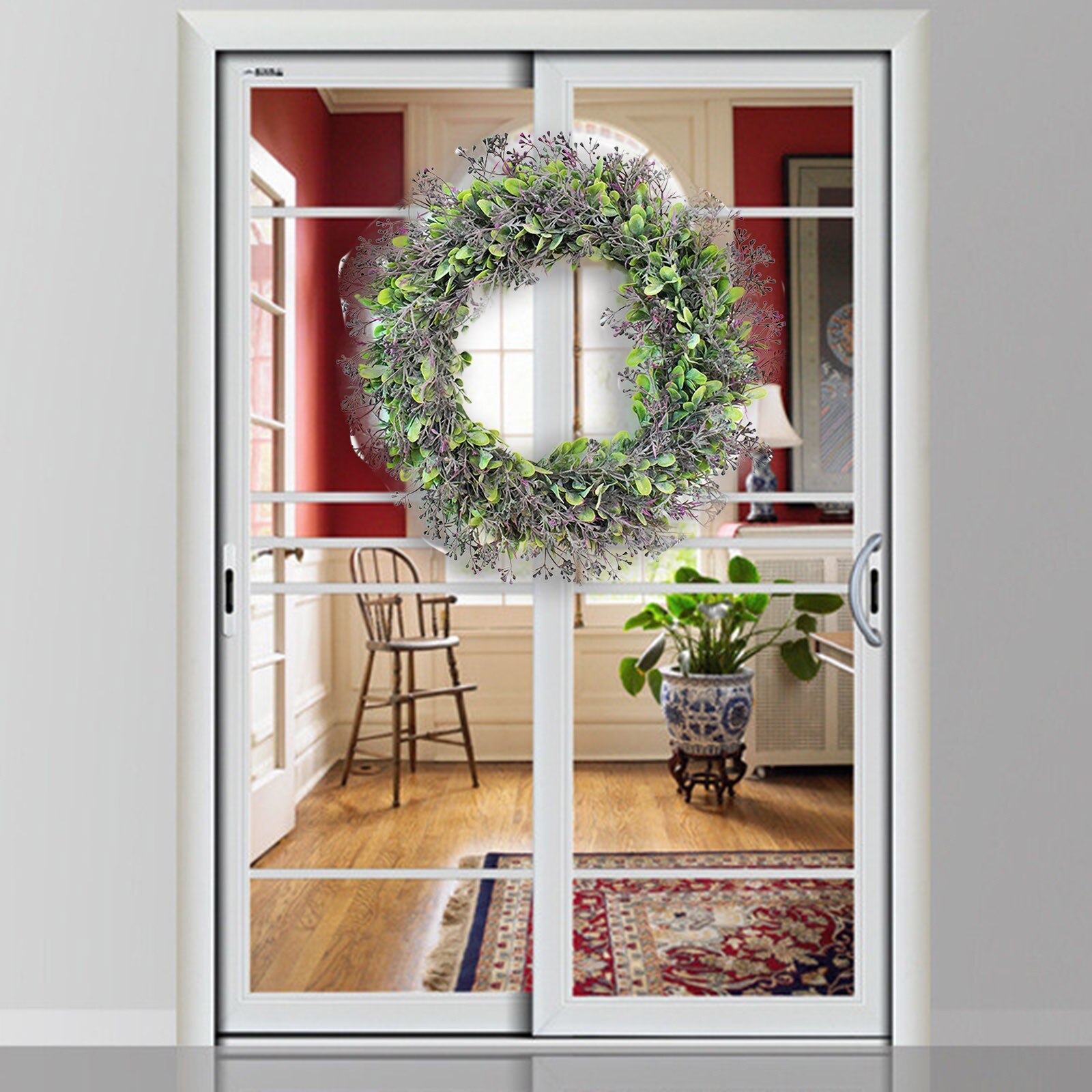 Massaal Grote Simulatie Amerikaanse Waterhyacint Krans 18 Inch Guirlande Kunstmatige Krans Muur Opknoping Thuis Deur Decoraties