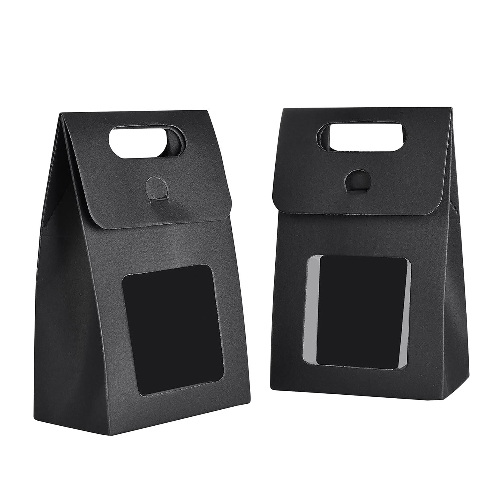 30@ 24 Kraft Paper Bags Kraft Paper Window Bags Candy Packaging Paper Diy Jewelry Pack Display Food Storage Bags