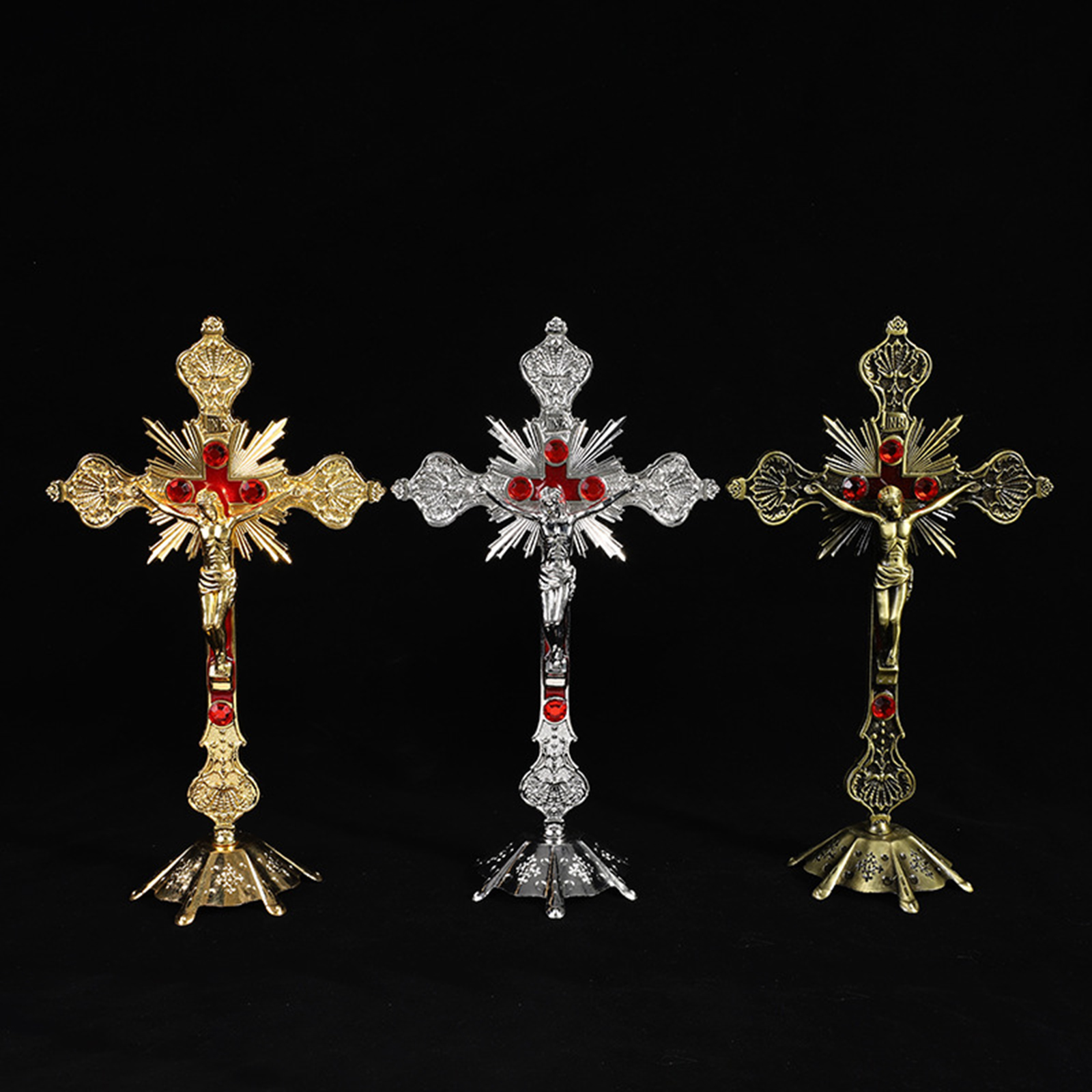 Metalen Staande Katholieke Christelijke Altaar Kerk Woondecoratie Kapel Kruis Kruisbeeld