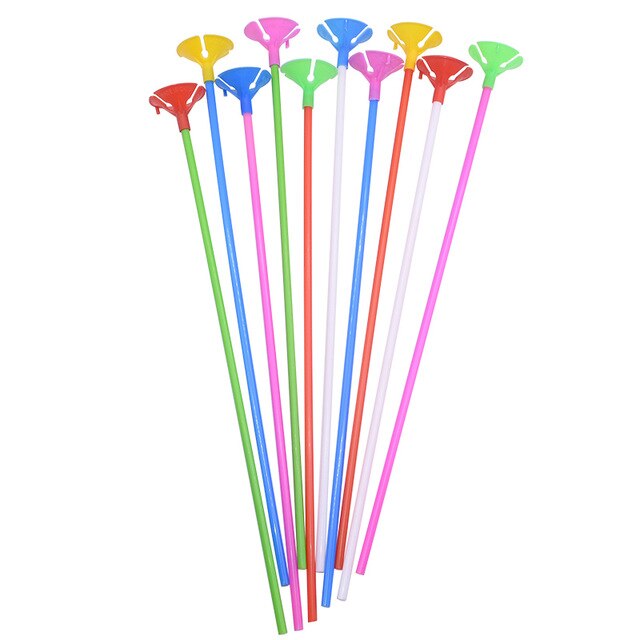 10Pcs Folie Latex Ballonnen Houder Sticks Met Cup Birthday Party Wedding Opblaasbare Ballen Decoratie Accessoires: latex ballon stick 2