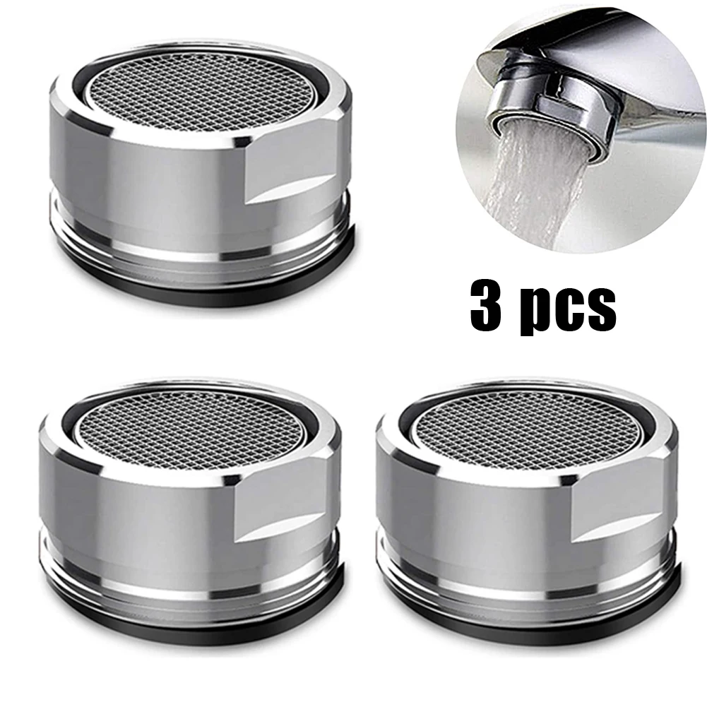 3x Messing wassersparende Wasserhahn Wasserhahn Belüfter austauschbarer Filter gemischte Düse M24 24mm Gewinde Badezimmer Wasserhahn Bubbler Badezimmerteile