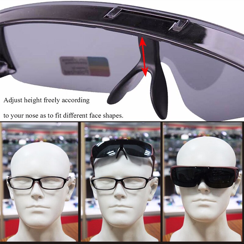 Night Vision Flip-up sSunglasses Polarized Glasses Fit Over Prescription Glasses UV400 Lens Covers Glasses