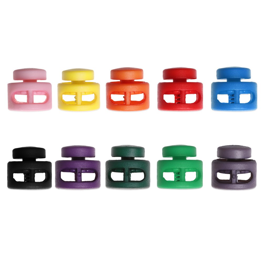 20pz Multi-colori di Plastica Fermacorda E Ganci di Blocco del Cavo 6 millimetri Doppio Foro fagiolo alternare clip di Abbigliamento FAI DA TE Merletto di Abbigliamento Sportivo accessori