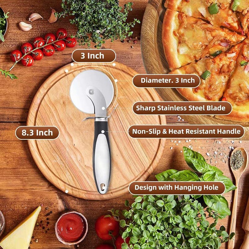 Premium Pizza Cutter Wheel Stainless Steel Super Sharp Pizza Slicer with Non Slip Handle Easy To Cut and Clean Kitchen Gadget 45