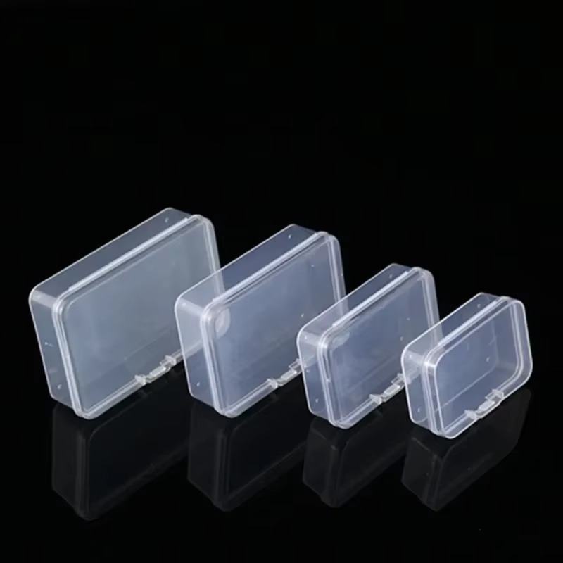 Mini Plastic Rectangular Storage Box Translucent Packing Box Dustproof Durable Strong Jewelry Storage Case Container