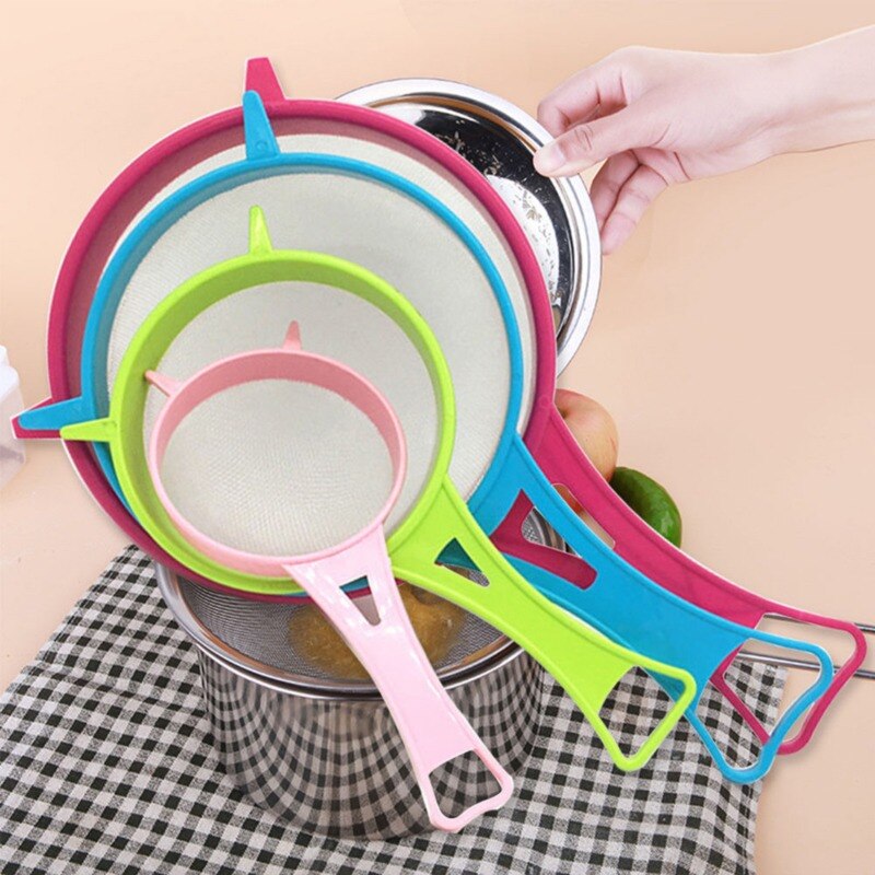 4 unids/set de alambre de plástico cedazo de malla fina para aceite separador de harina tamiz coladores herramientas de cocina jugo y colador de té utensilio de cocina
