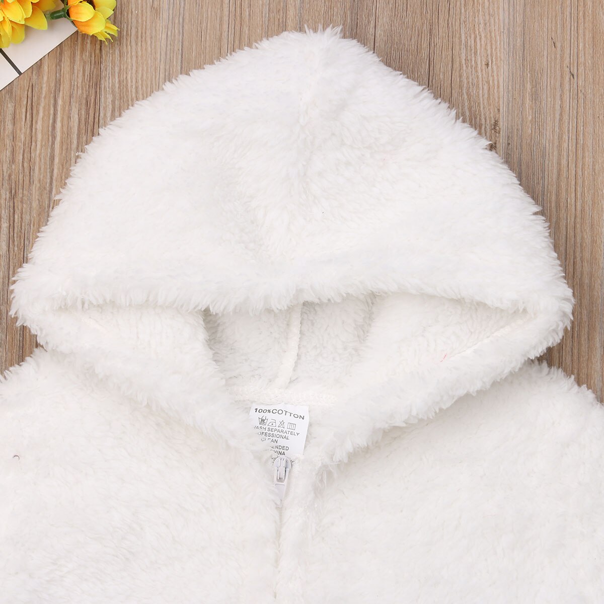 Pasgeboren Baby Jongen Meisje Fuzzy Hooded Romper Baby Winter Warm Rits Jumpsuit Outfits Set Kleding 0-12 m