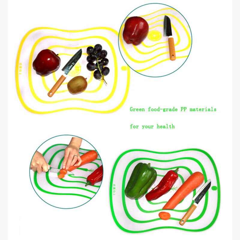 Flexible Kitchen Plastic Chopping Block Meat Fish Cutting Board Breadboard Non-slip Frosted Antibacteria Fruit Cutting Block