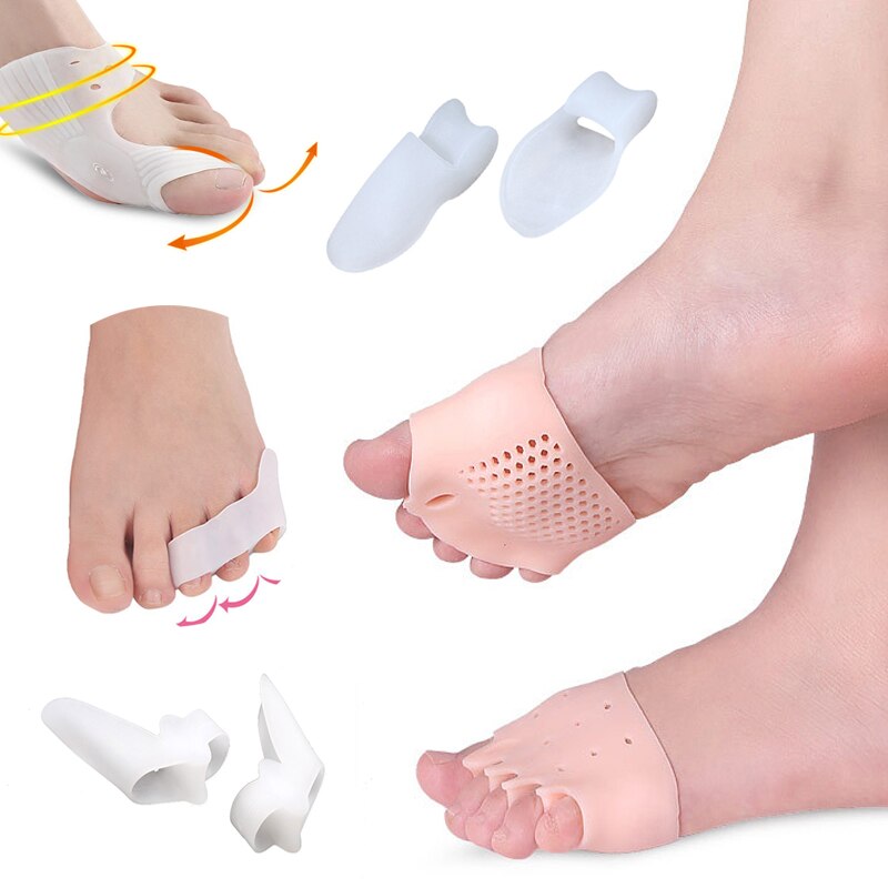 Corrector ortopédico para juanetes, separador de dedos del pie, almohadilla de corrección, herramienta para el cuidado del antepié, 1-4 pares