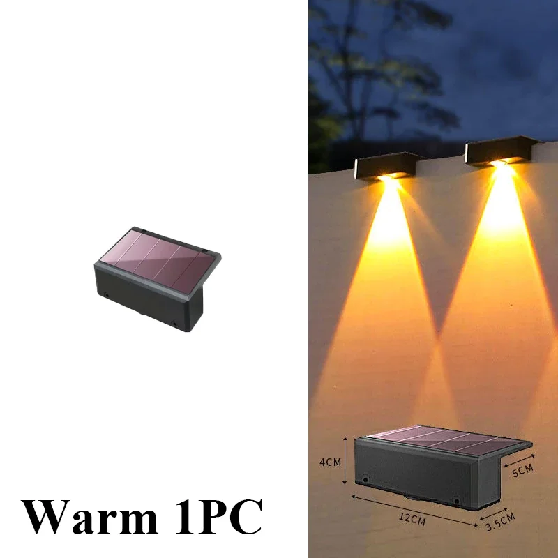 Wandlampen op zonne-energie Hekverlichting Op zonne-energie Buiten Waterdichte LED-downlight Dekverlichting voor reling Brievenbus Balkon Tuin: WIT