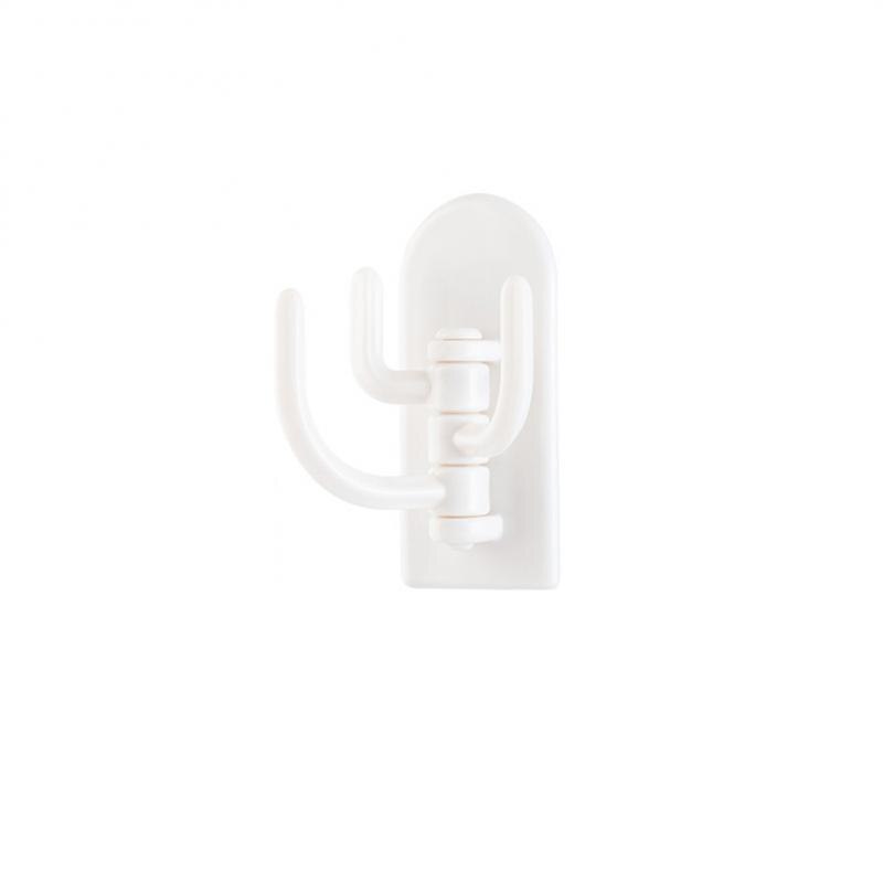 Self Adhesive Kitchen Wall Door Hook Key Holder Rack Towel Hanger Bathroom Rack Hooks Rotating Multi-Purpose Storage Hooks: 01white