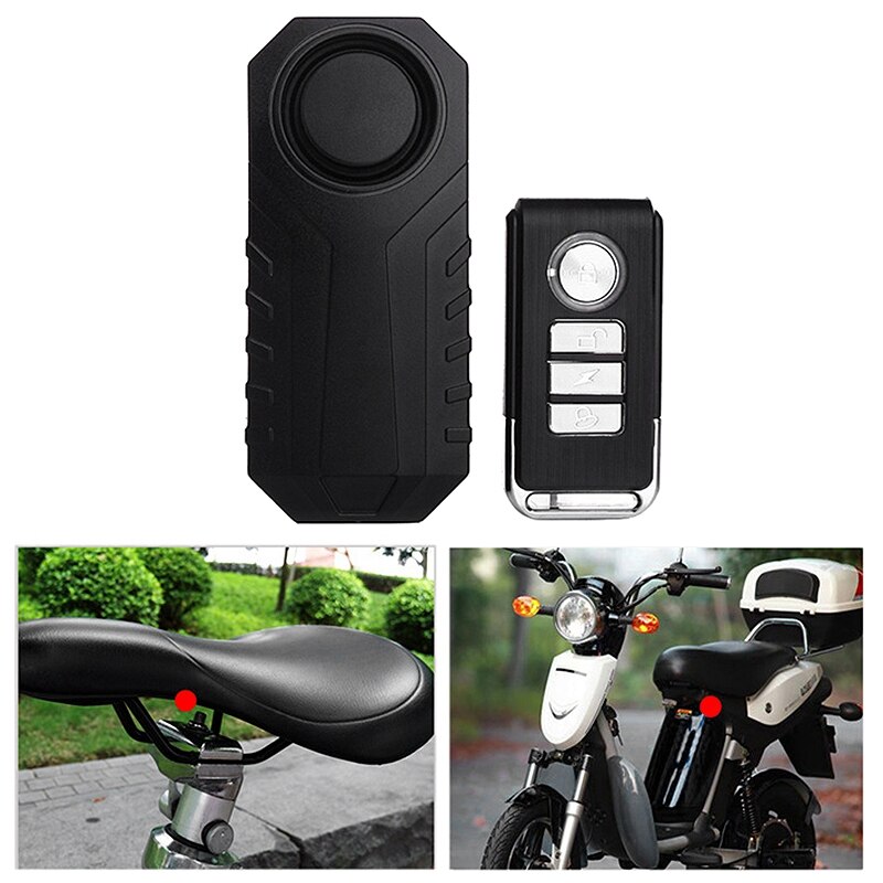 113db luide draadloze antidiefstalalarmen voor fietsen, waterdicht, deur-/raamtrillingsalarm, licht alarm met afstandsbediening