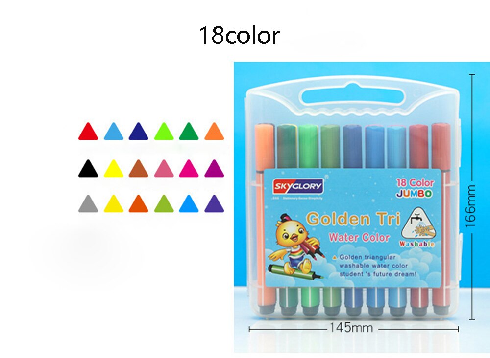 12/18/24/36 Color Watercolor Pen Set Washable Children Mark Painting Cute Kids Drawing Pens Art Supplies: 18color