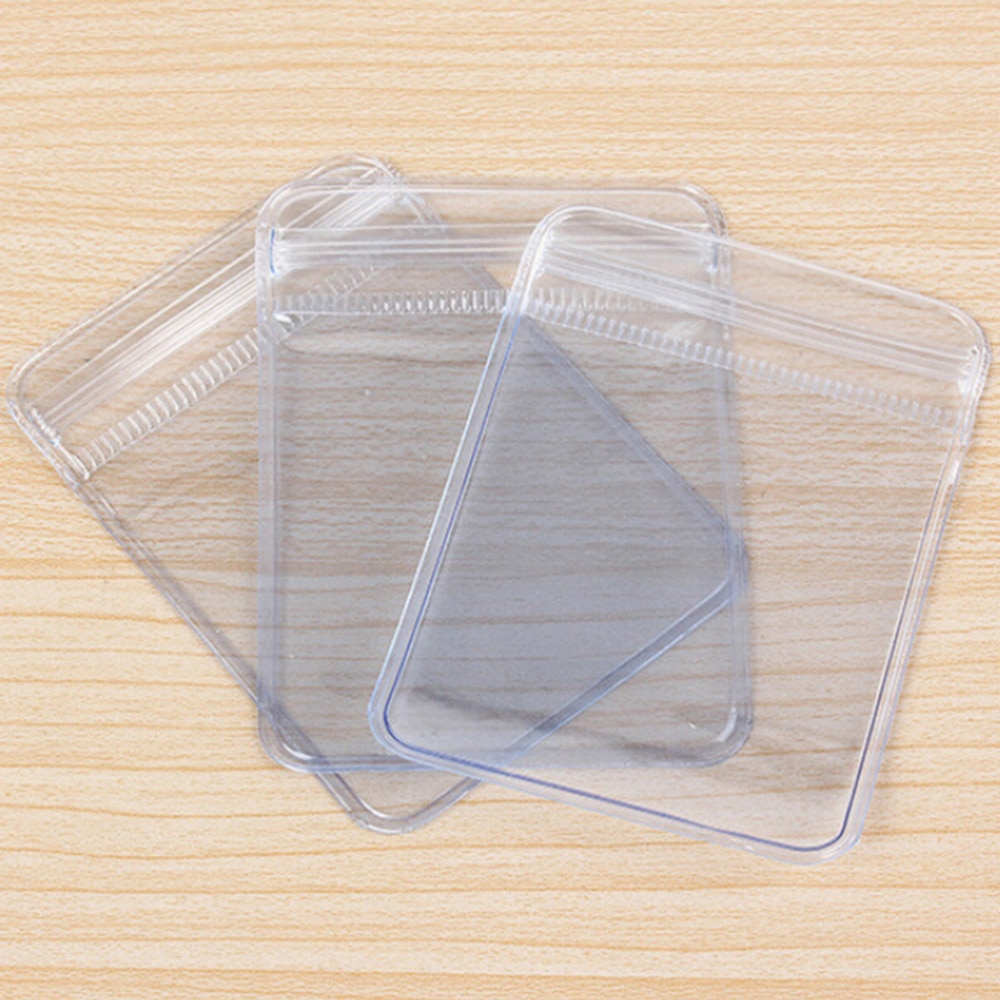 100 Pcs/lot Clear PVC Plastic Coin Bag Case Wallets Storage Envelopes Seal Plastic Storage Bags package