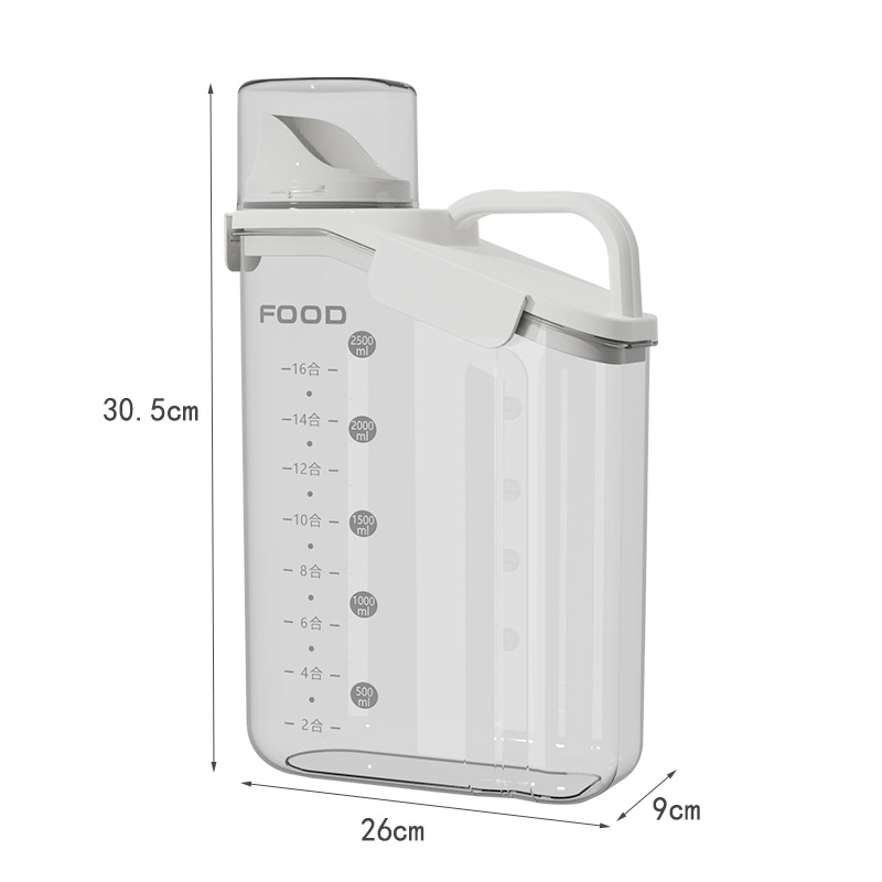 Récipients de stockage de céréales, grands récipients hermétiques de stockage de nourriture sèche avec bec verseur pour distributeur de céréales en vrac, récipient alimentaire: Orange