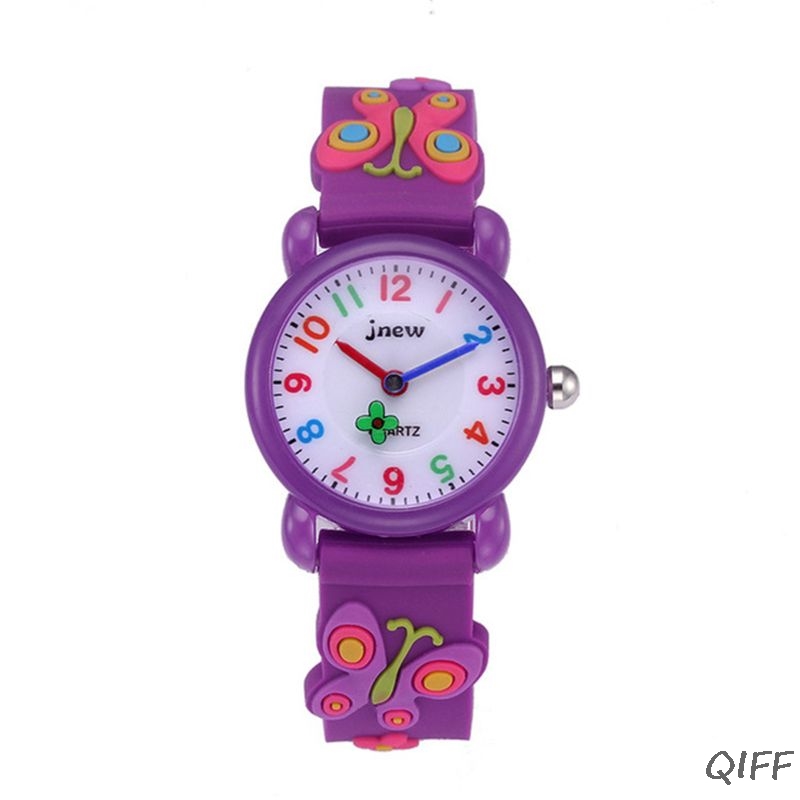 Kid 3D Butterfly Silicone Waterproof Watch For Girl Children Watches: A