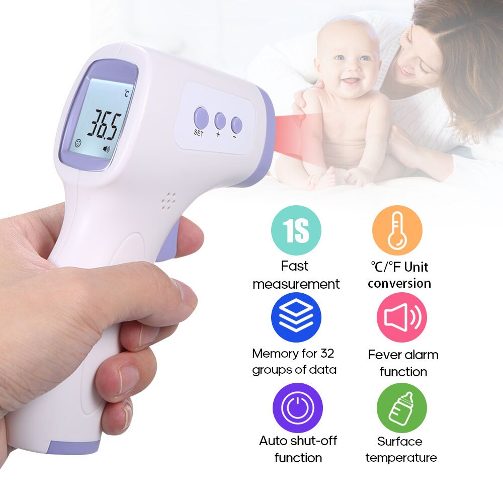 Digital Thermometer Forehead Non-Contact Body Termometro Infrared LCD Adult Body Fever IR Children Thermometer