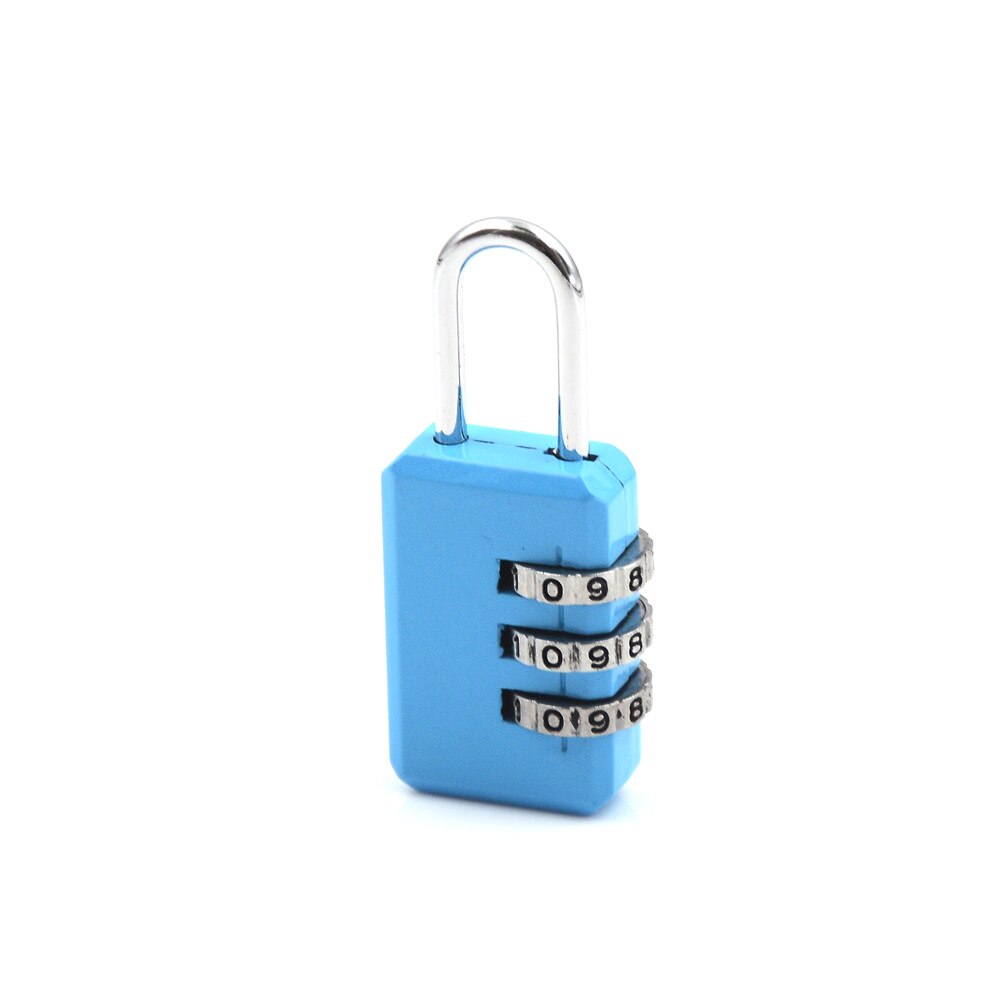 3 Digit Coded Lock Resettable Combination Padlock For School Gym Locker Sheds Suitcase Luggage Password Code Lock: sky blue
