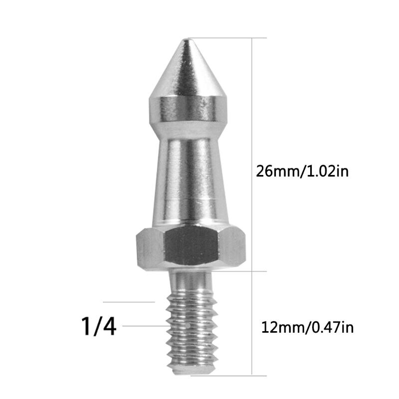 2PCS In Acciaio Inox Treppiede Picchi di 3/8 1/4 M8 Macchina Fotografica Spike Monopiede Piede Vite
