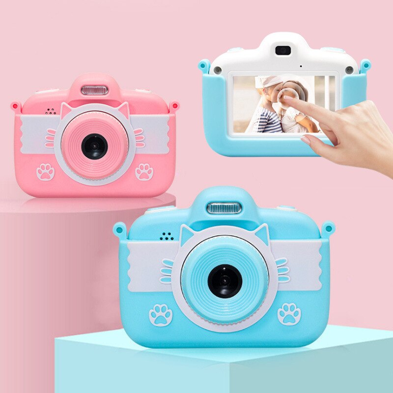 Compact Kinderen Digitale Camera Voor Schieten Foto Selfie Vlog Camera Kind 3 "Touch Screen Dual Lens Kid Camera meisjes Speelgoed