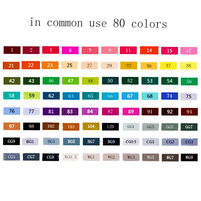 30/40/60/80 kleuren Art Markers Set Dual Head Alcohol Sketch Markers Pen Voor Manga Tekening markers Dsign Animatie Manga Trekken