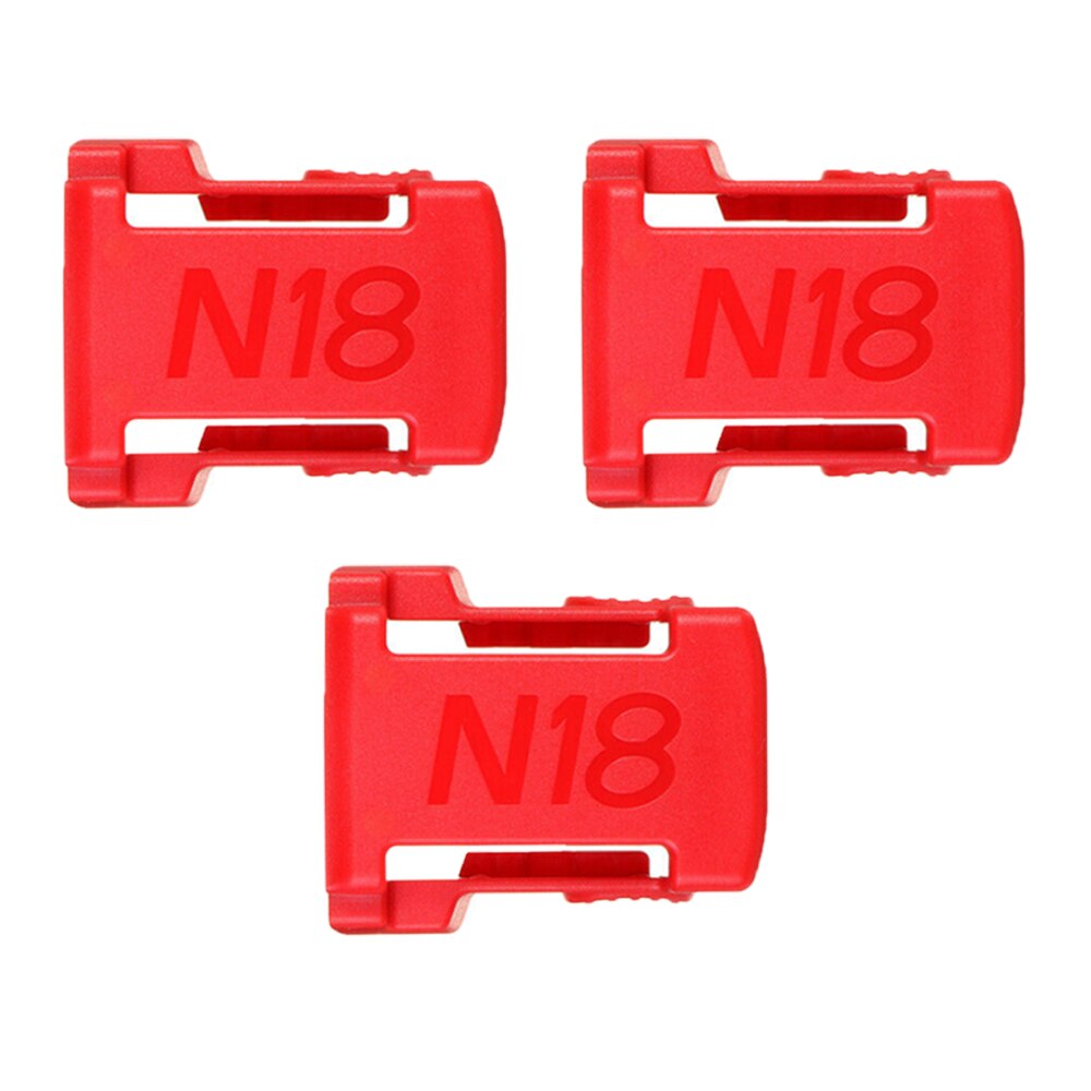 2 stk batteriholder til milwaukee batterifeste dockholder passer til  m18 48-11-1850 18v montere holder deksel dockklips rød svart: 3 stk rød