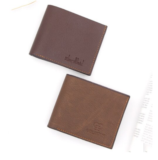 Zachte portemonnee heren ultradunne portemonnee hoge portemonnee wilde eenvoudige stijl: Koffie