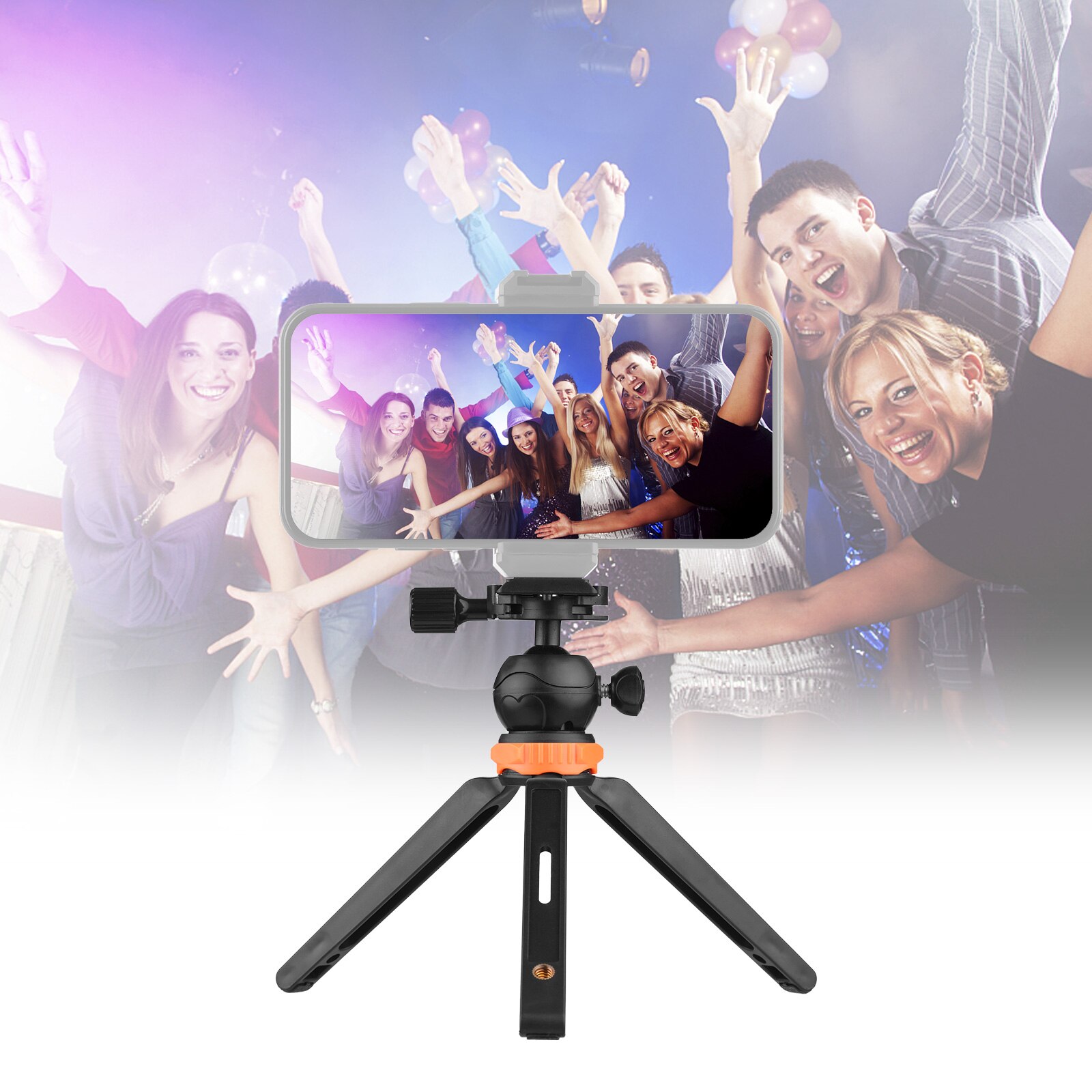Mini Desktop Tripod with 2 Levels of Adjustable Height Max. Load Bearing 1.2KG 1/4 Inch Screw for Camera Camcorder Smartphone