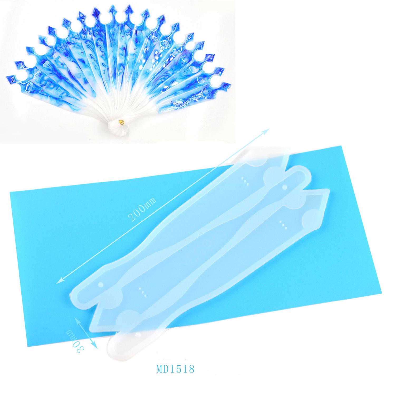 1pc- waaier siliconen mal diy handgemaakte kristallijm epoxy uv-hars mal voor het maken van sieraden: 8