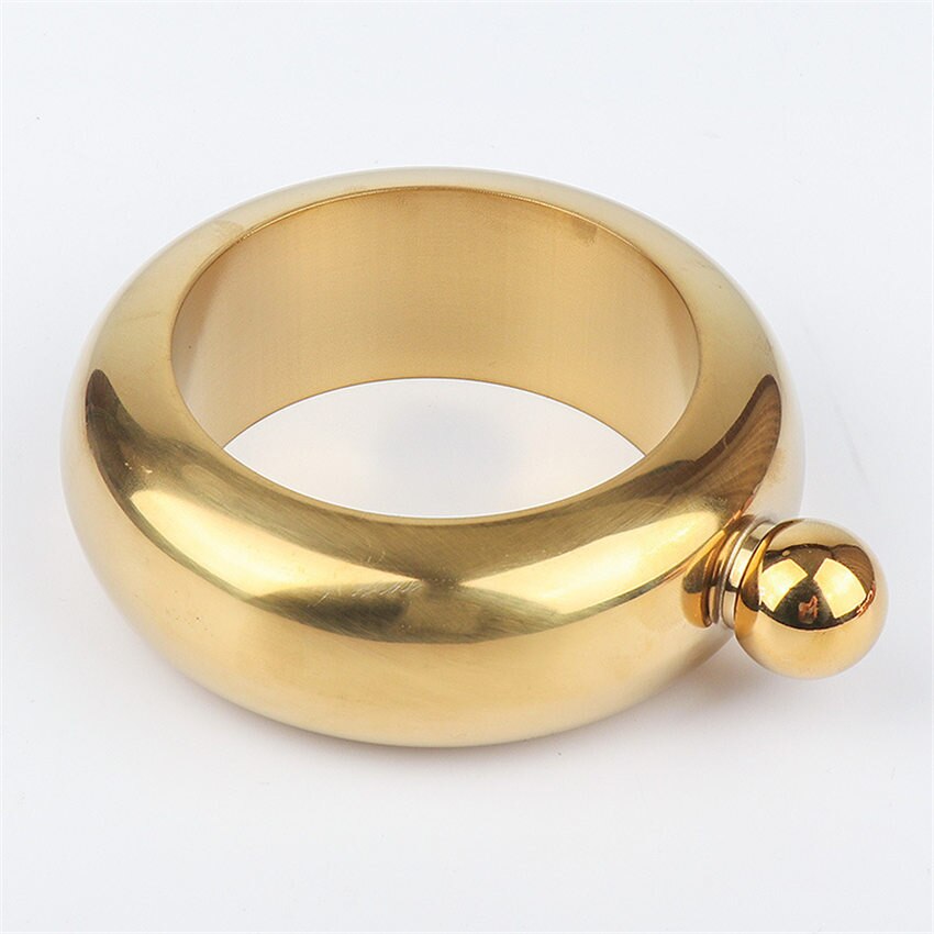Creatieve Bangle Armband Heupfles Rvs Alcohol Metalen Whiskey Vodka Heupfles Pocket Flagon Chic Drinkware: gold