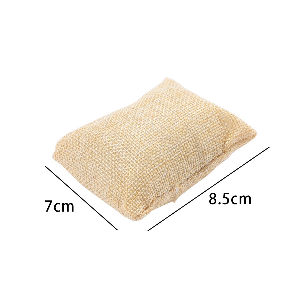 2pcs Small Beige Cushion Linen Pillow for Jewelry Pendant Necklace EarringS Bangle Bracelet Display Holder