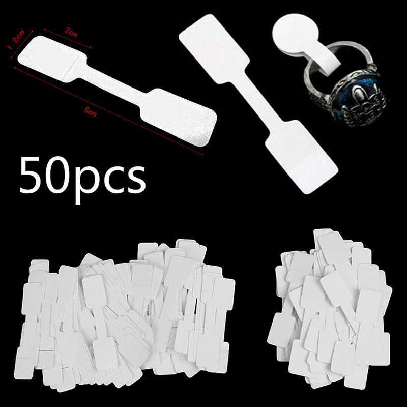 50 Uds. De pegatinas de papel blanco para tienda minorista, etiquetas de precios en blanco, collar, anillo, etiquetas de joyería para papelería/zapatos/ropa