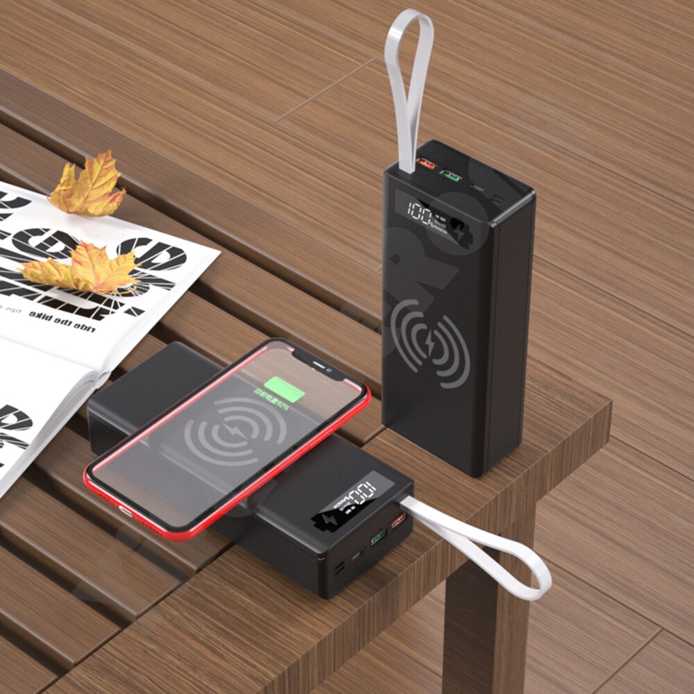 16*18650 Battery Charger Box Shell Diy Power Bank Case Dual Usb Quick Draadloos Opladen Voor Powerbank Case Zonder batterij