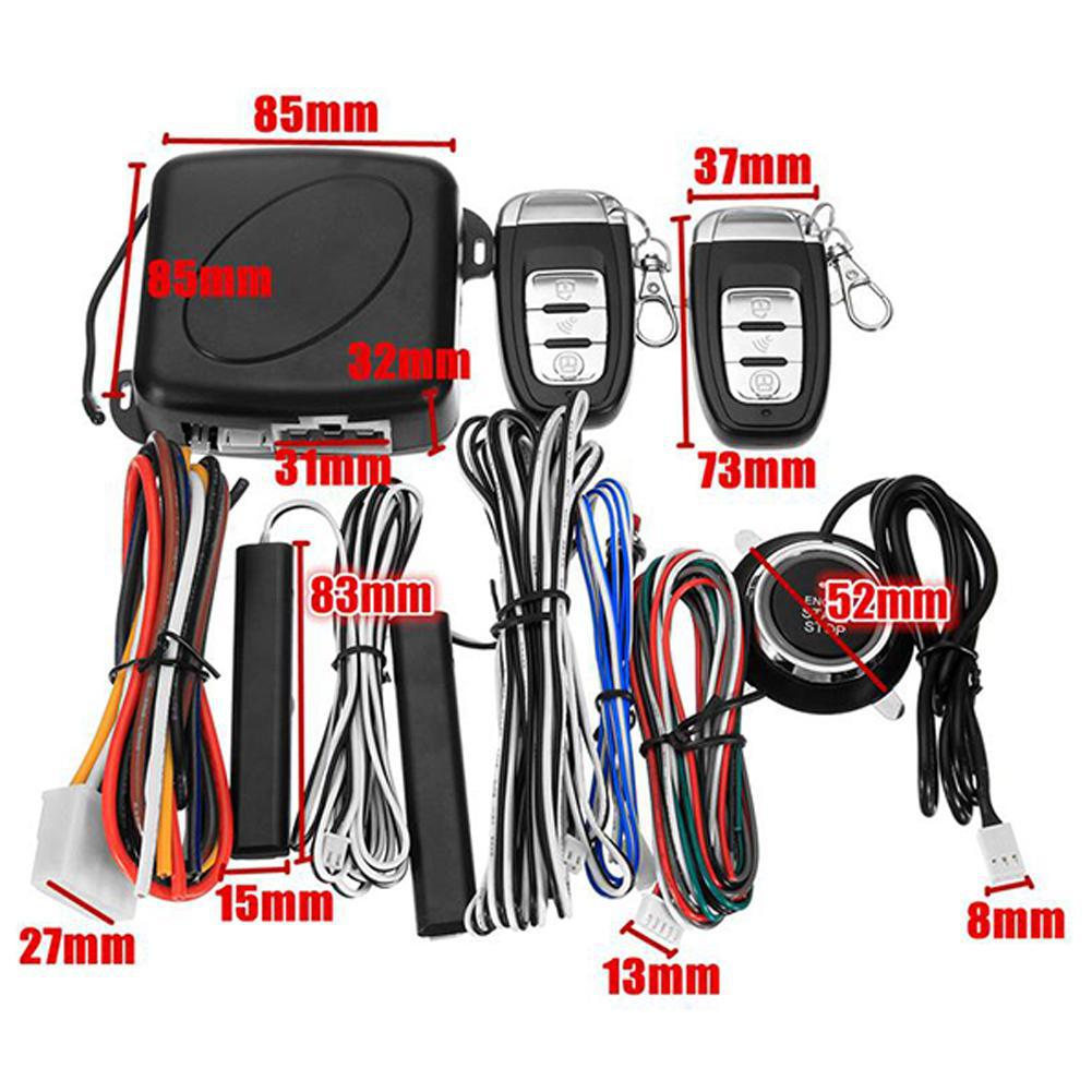 9Pcs/Set Remote Starter System For Car SUV Keyless Entry Engine Start Alarm System Push Button Remote Starter Stop Auto