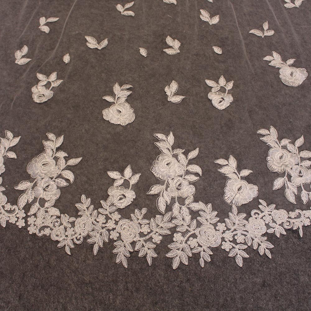 Imágenes reales de encaje velo de novia hermoso tul suave 3M/10ft largo velo de novia con peine blanco marfil velo de la Catedral para La novia