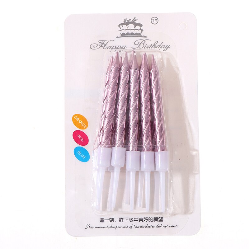 6/10PCS Threaded Candle Curved Cake Candle Long Curving Cake Safe Flames Kids Birthday Cake Romantic Decorations 1box: RG-10PCS