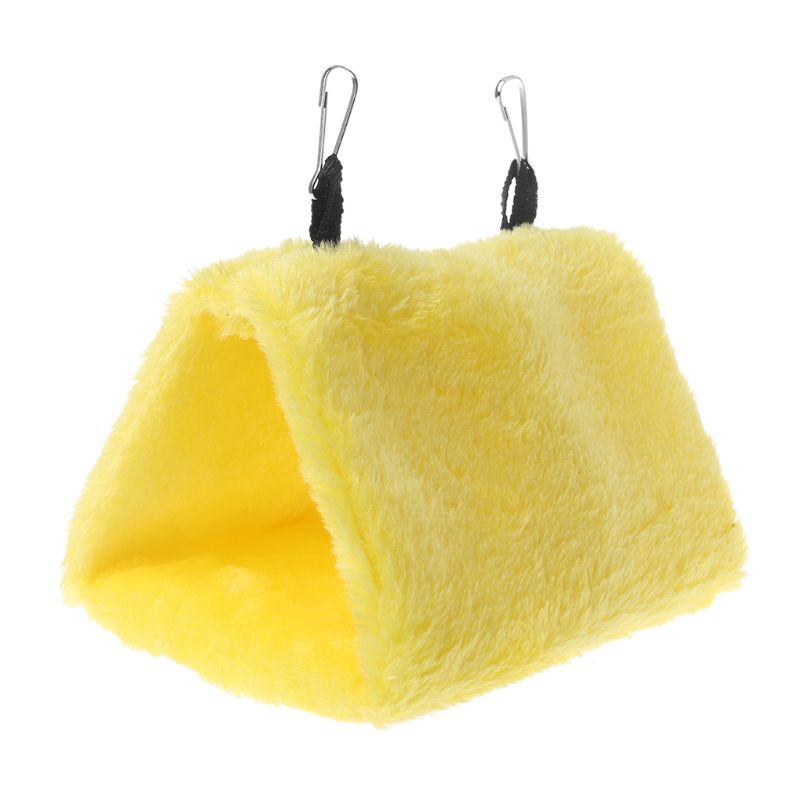 OOTDTY Zachte Pluche Vogel Papegaai Hangmat Warme Opknoping Bed Voor Pet Cave Kooi Hut Tent Speelgoed Huis: YELLOW / M