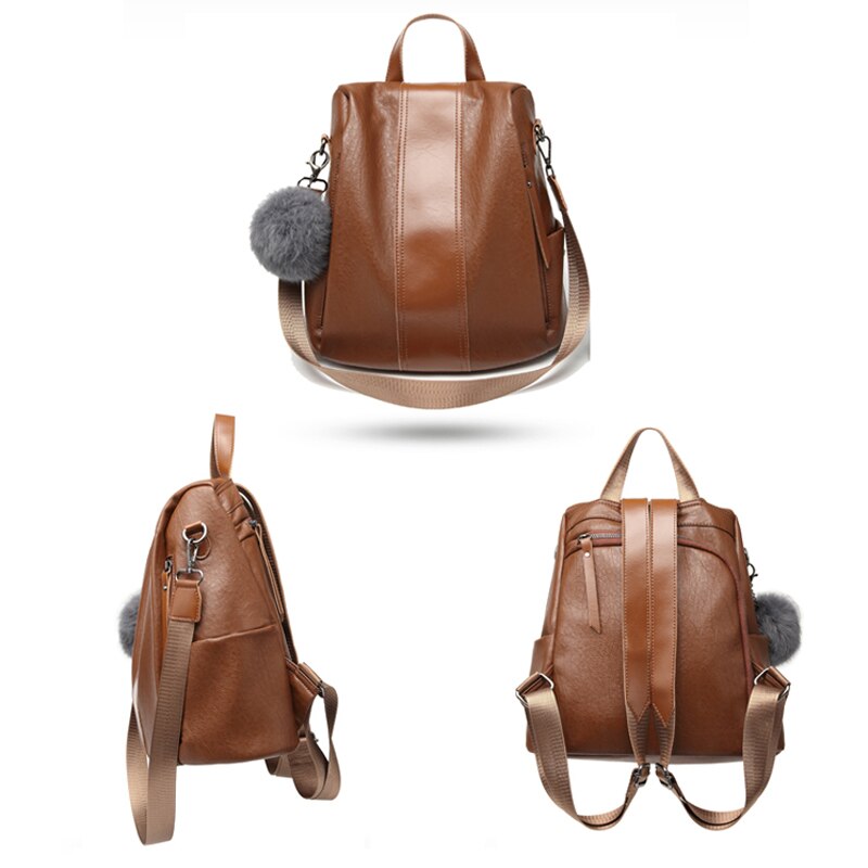 LYKANEFU Import PU Couro Estilo Preppy Mulheres Mochila Bolsa de Ombro Ocasional Saco de Couro Escola Mochilas para Meninas Adolescentes