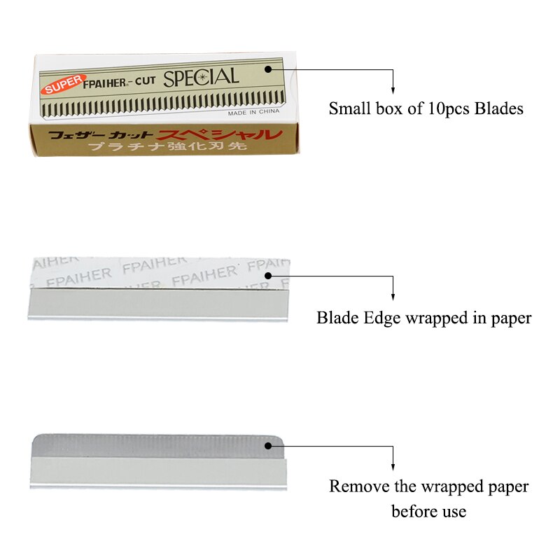 50/100pcs Feather Blades Hair Trimming Razors Blade Stainless Steel Multifunction Makeup Blades C0012A