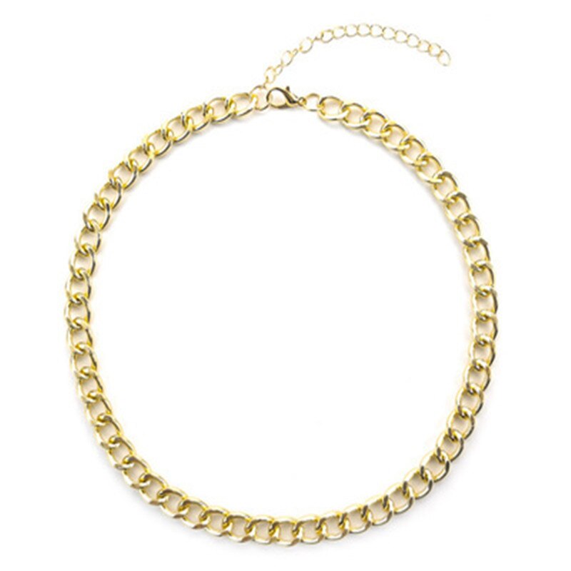 Link Chain Choker Ketting Voor Vrouwen Charme Ketting Collares Sieraden: Golden-0172A1