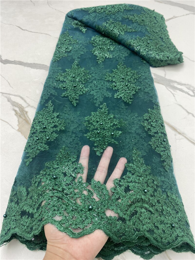 PGC African Laces Fabric Tulle Lace Green Nigerian Embroidered Bridal Lace Fabric For Wedding Sewing YA4524B-8: african lace fabric8