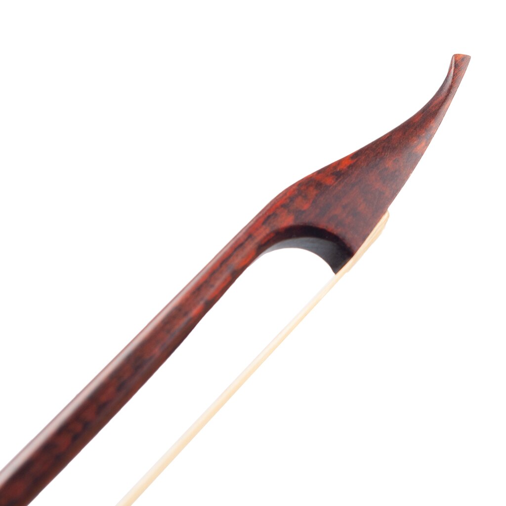 Arco de Violín de Snakewood, palo redondo exquisito de estilo barroco, arco de pelo de Caballo Blanco de Mongolia hecho a mano, 4/4