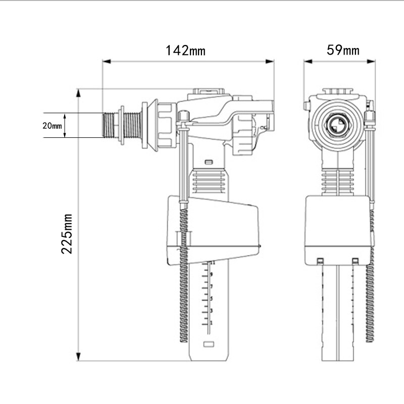 WC Toilet G1/2 Water tank Inlet valve Horizontal dress Pin Water inlet Toilet Water valve tool Float Accessories