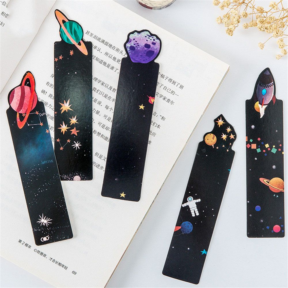 30 stk kawaii planet bogmærke stjernehimmel brevpapir galakse himmel bogmærke papirdelere bogsideholder skoleartikler