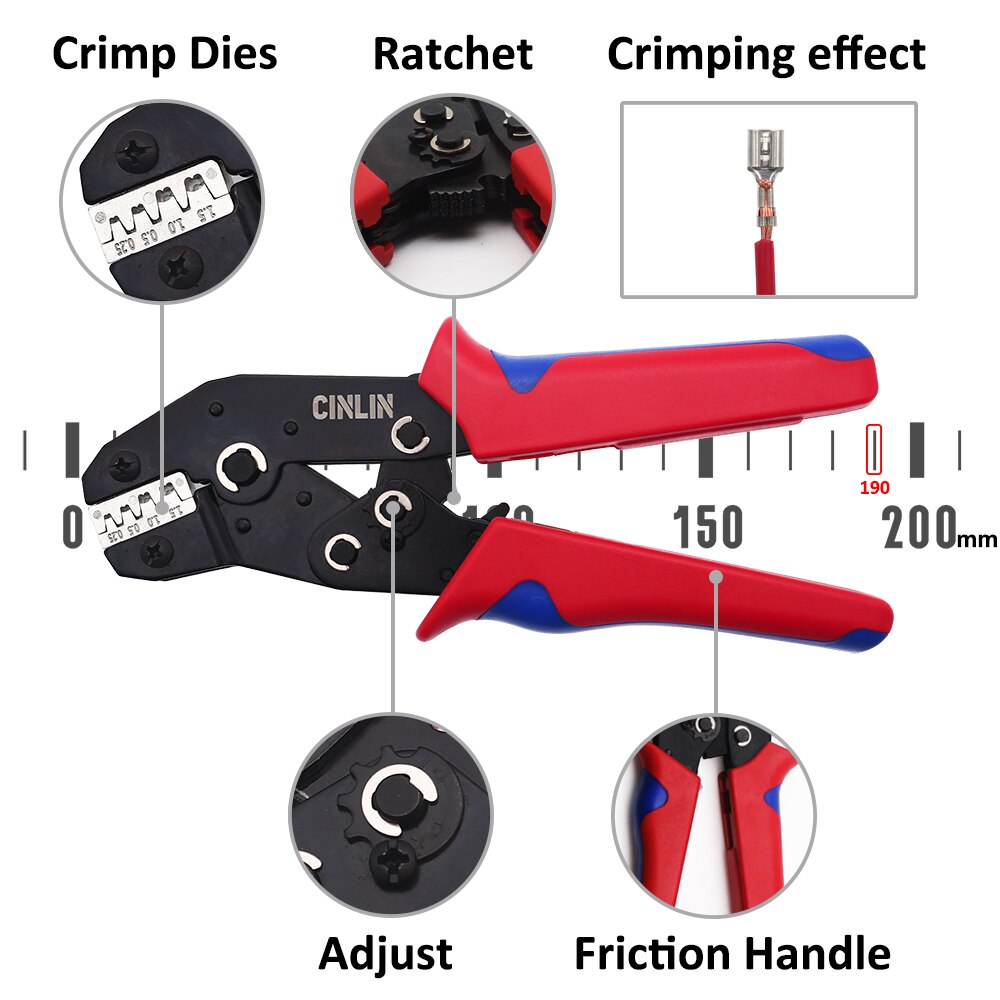 DuPont Terminals Crimp Pliers Interchangeable Dies Wire Crimper Crimping Tools Ratcheting SN-48B PH2.0 XH2.5 JST2.5 VH3.96