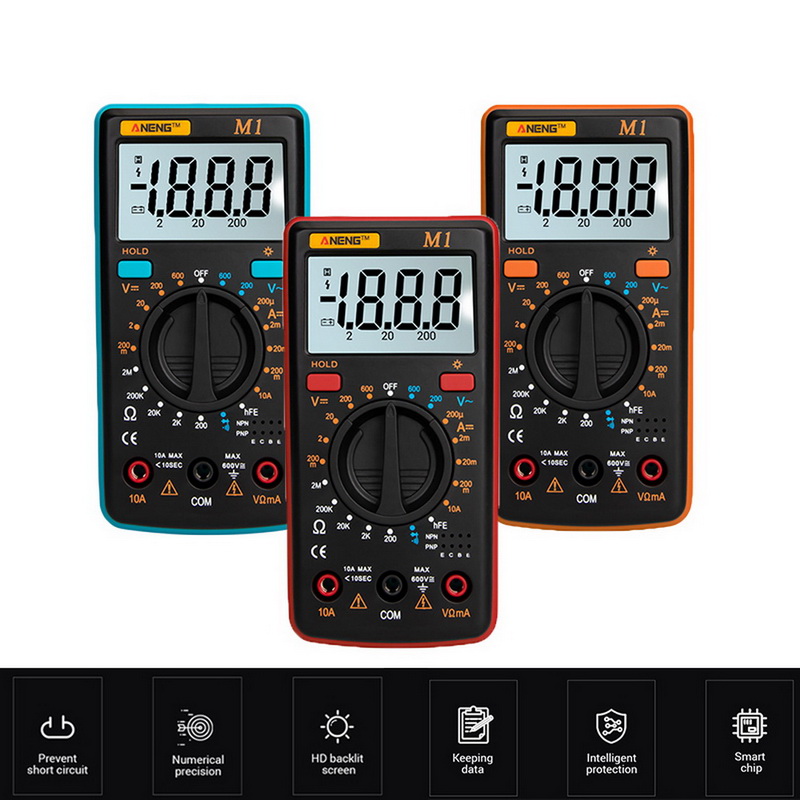 Digitale Multimeter M1 A830L Draagbare Multimeters Handheld Tester Intelligente Digitale Multimetro Met Test Lead Grote Lcd Display