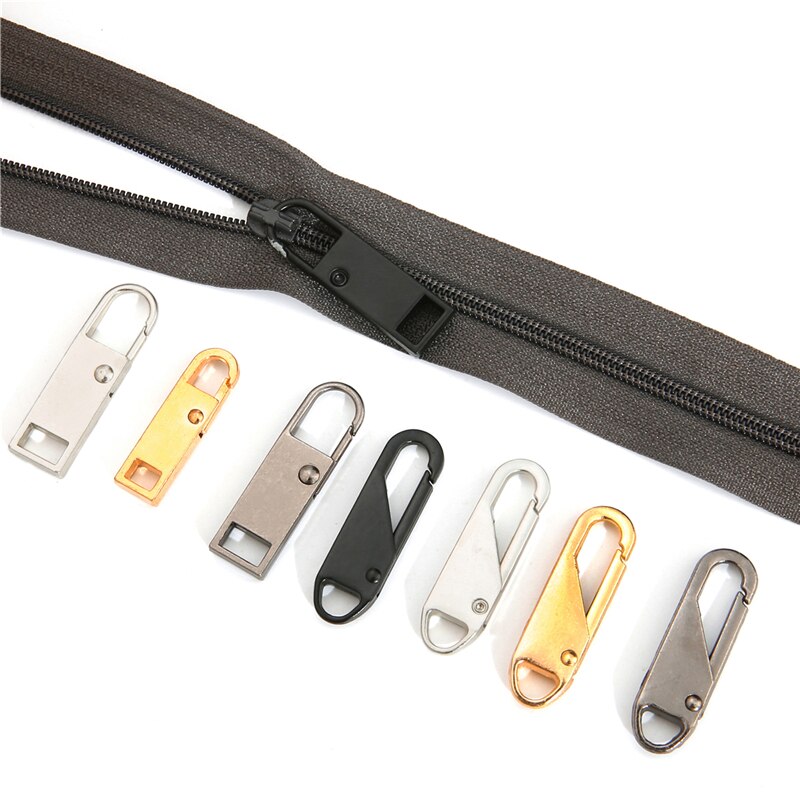 2Pcs Metal Removable Spring Zipper Pull Tab Universal Clothes Backpack Repair And Replacement Zipper Accessories
