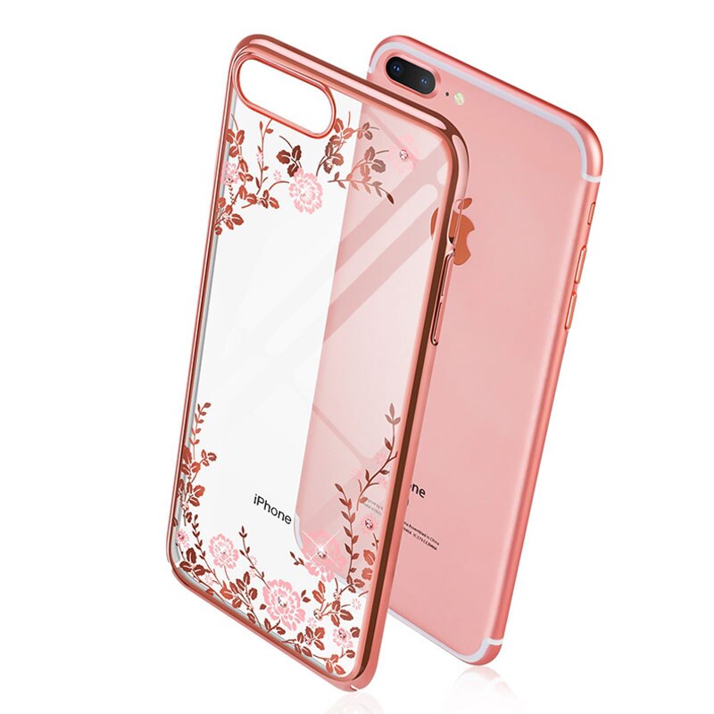 Kingxbar Bling Diamanten Kristall Fall Abdeckung Für iPhone 7 Plus 8 Plus Luxus Strass Frauen Hard Shell Klar Stoßfest